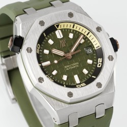 Audemars Piguet-Royal Oak Offshore Diver 15720 42mm SS/RU Green/Stk APS A4308 Super Clone