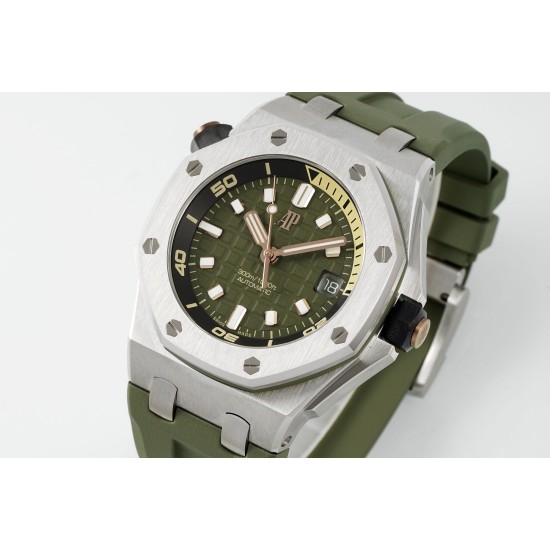 Audemars Piguet-Royal Oak Offshore Diver 15720 42mm SS/RU Green/Stk APS A4308 Super Clone