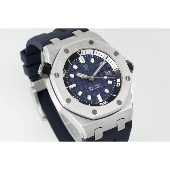 Audemars Piguet-Royal Oak Offshore Diver 15720 42mm SS/RU Blue/Stk APS A4308 Super Clone
