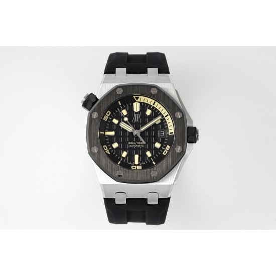 Audemars Piguet-Royal Oak Offshore Diver 15720 42mm SS/RU Black/Stk APS A4308 Super Clone
