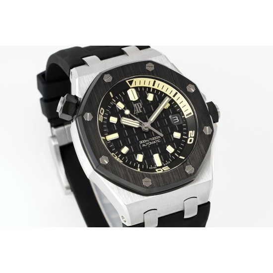 Audemars Piguet-Royal Oak Offshore Diver 15720 42mm SS/RU Black/Stk APS A4308 Super Clone