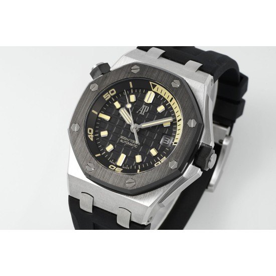 Audemars Piguet-Royal Oak Offshore Diver 15720 42mm SS/RU Black/Stk APS A4308 Super Clone