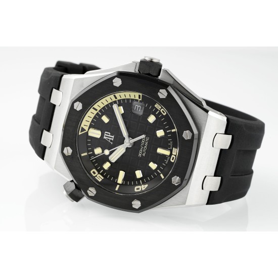 Audemars Piguet-Royal Oak Offshore Diver 15720 42mm SS/RU Black/Stk APS A4308 Super Clone