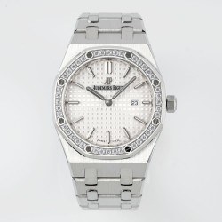 Audemars Piguet-Royal Oak Ladies 67651 33mm Dia SS/SS White ZF Swiss Qtz