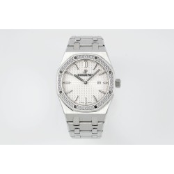 Audemars Piguet-Royal Oak Ladies 67651 33mm Dia SS/SS White ZF Swiss Qtz