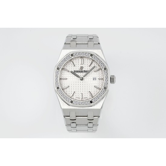 Audemars Piguet-Royal Oak Ladies 67651 33mm Dia SS/SS White ZF Swiss Qtz