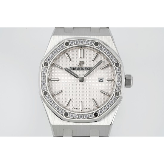 Audemars Piguet-Royal Oak Ladies 67651 33mm Dia SS/SS White ZF Swiss Qtz