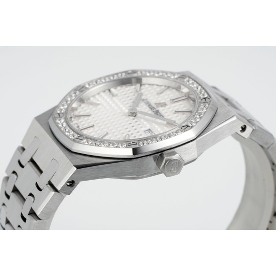 Audemars Piguet-Royal Oak Ladies 67651 33mm Dia SS/SS White ZF Swiss Qtz