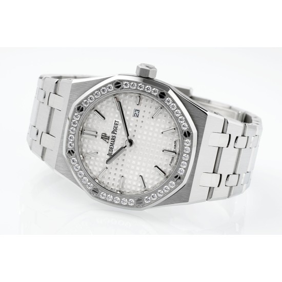 Audemars Piguet-Royal Oak Ladies 67651 33mm Dia SS/SS White ZF Swiss Qtz