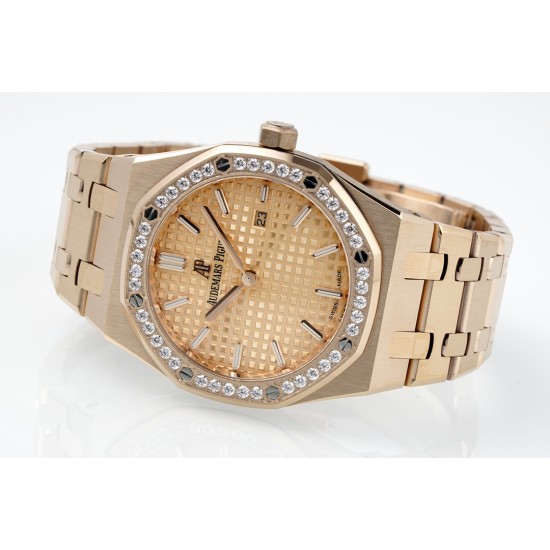 Audemars Piguet-Royal Oak Ladies 67651 33mm Dia RG/RG Gold ZF Swiss Qtz