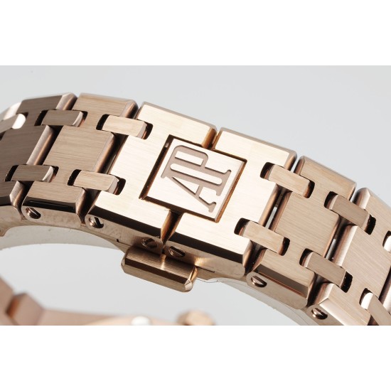 Audemars Piguet-Royal Oak Ladies 67651 33mm Dia RG/RG Gold ZF Swiss Qtz