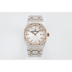 Audemars Piguet-Royal Oak Ladies 33mm 67651 Dia RG/SS White ZF Swiss Qtz