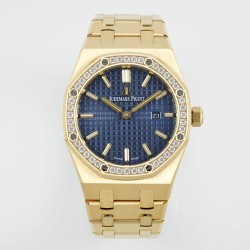 Audemars Piguet-Royal Oak Ladies 67651 33mm Dia RG/RG Blue ZF Swiss Qtz