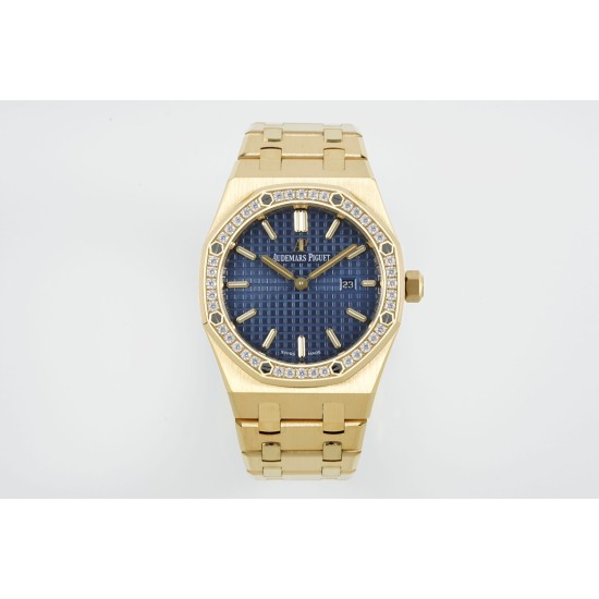 Audemars Piguet-Royal Oak Ladies 67651 33mm Dia RG/RG Blue ZF Swiss Qtz