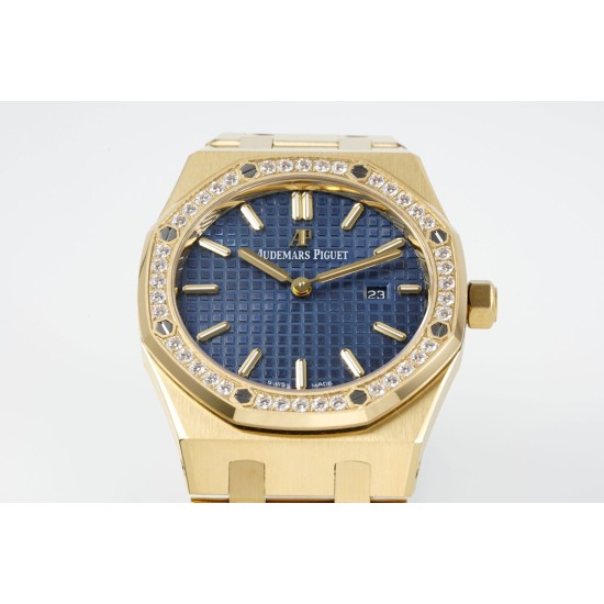 Audemars Piguet-Royal Oak Ladies 67651 33mm Dia RG/RG Blue ZF Swiss Qtz