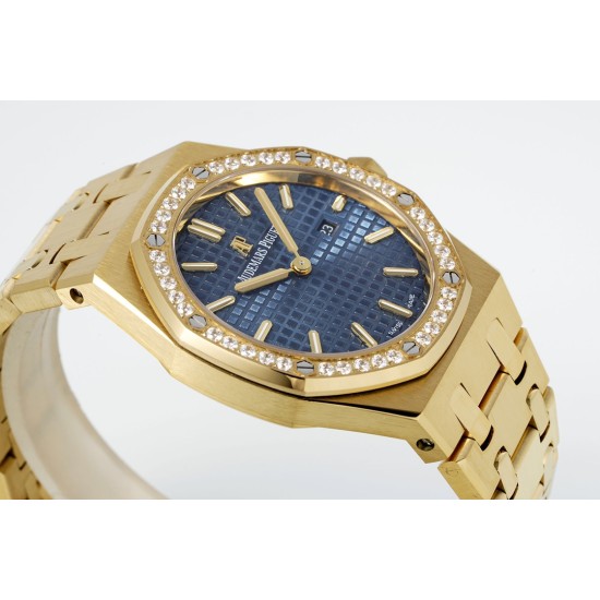 Audemars Piguet-Royal Oak Ladies 67651 33mm Dia RG/RG Blue ZF Swiss Qtz