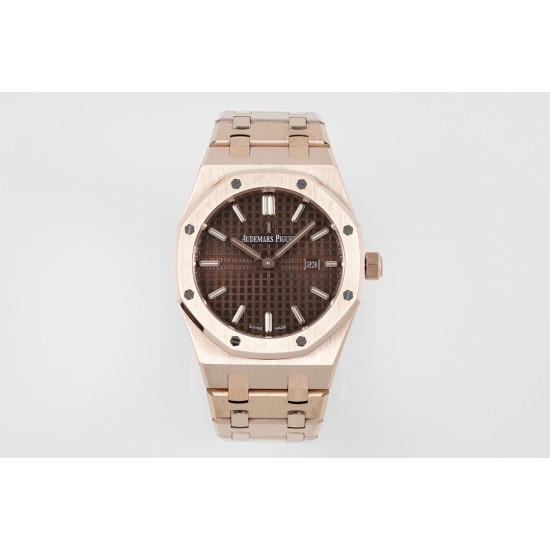 Audemars Piguet-Royal Oak Ladies 67650 33mm RG/RG Brown ZF Swiss Qtz