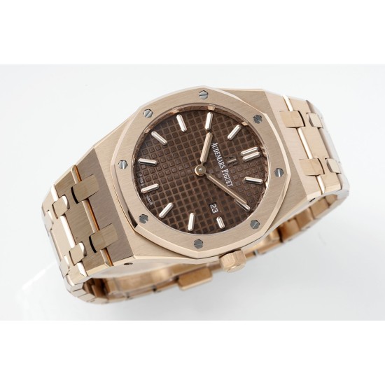Audemars Piguet-Royal Oak Ladies 67650 33mm RG/RG Brown ZF Swiss Qtz