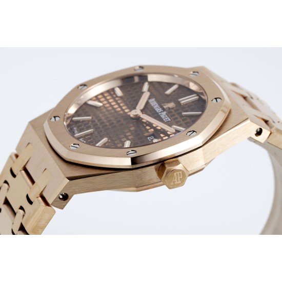 Audemars Piguet-Royal Oak Ladies 67650 33mm RG/RG Brown ZF Swiss Qtz