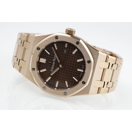 Audemars Piguet-Royal Oak Ladies 67650 33mm RG/RG Brown ZF Swiss Qtz