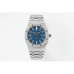 Audemars Piguet-Royal Oak 15410 Frosted SS/SS Blue/Stk APSF SA3120 Super Clone