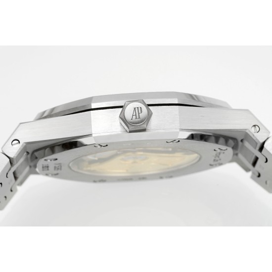 Audemars Piguet-Royal Oak 15410 Frosted SS/SS Black/Stk APSF SA3120 Super Clone