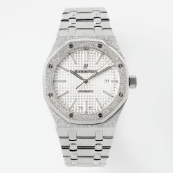 Audemars Piguet-Royal Oak 15410 41mm SS White Textured Dial APSF SA3120 Super Clone