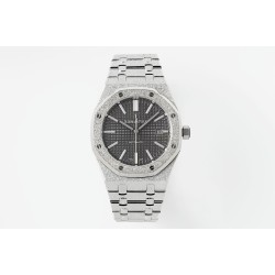 Audemars Piguet-Royal Oak 15410 Frosted SS/SS Grey/Stk APSF SA3120 Super Clone