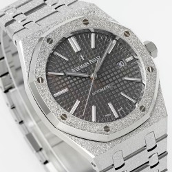 Audemars Piguet-Royal Oak 15410 Frosted SS/SS Grey/Stk APSF SA3120 Super Clone