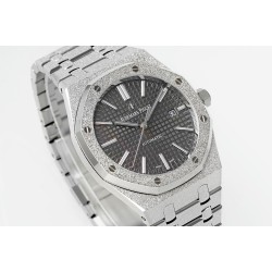 Audemars Piguet-Royal Oak 15410 Frosted SS/SS Grey/Stk APSF SA3120 Super Clone