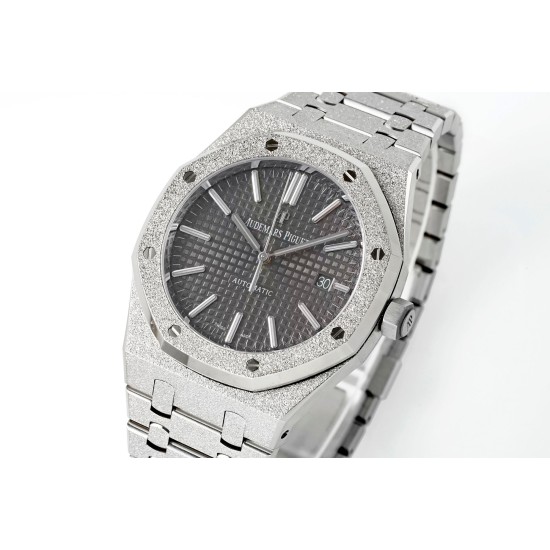 Audemars Piguet-Royal Oak 15410 Frosted SS/SS Grey/Stk APSF SA3120 Super Clone