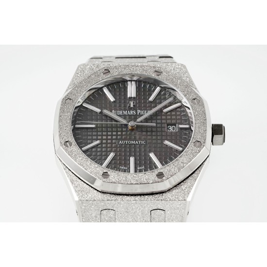Audemars Piguet-Royal Oak 15410 Frosted SS/SS Grey/Stk APSF SA3120 Super Clone