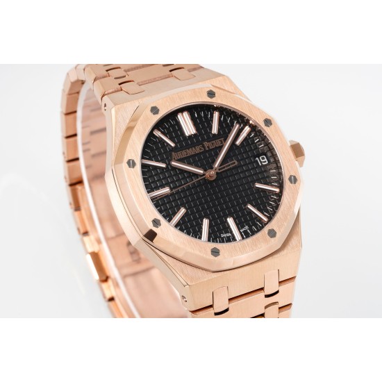 Audemars Piguet-Royal Oak 41mm 15500 RG/RG Black/Stk APSF A4302 Super Clone