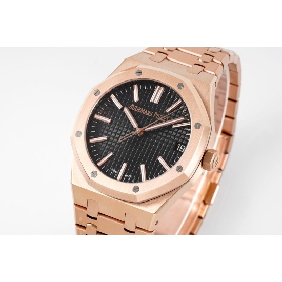 Audemars Piguet-Royal Oak 41mm 15500 RG/RG Black/Stk APSF A4302 Super Clone