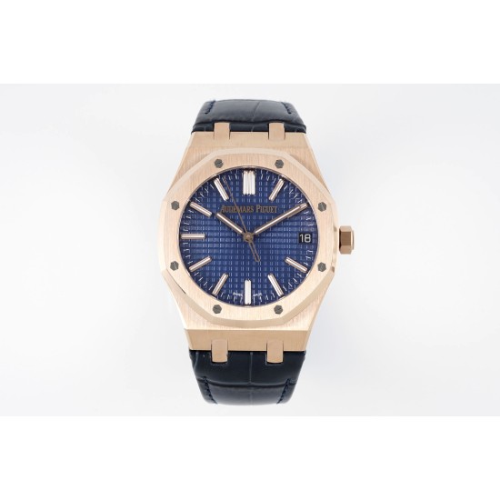 Audemars Piguet-Royal Oak 41mm 15510 RG/LE Blue/Stk APSF A4302 Super Clone