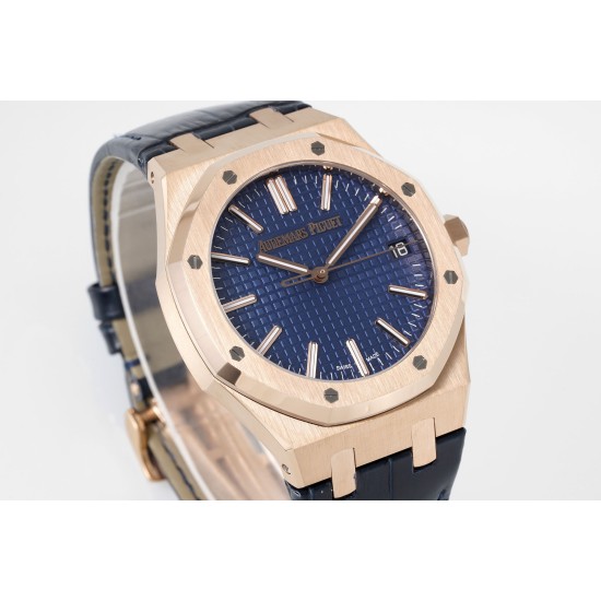 Audemars Piguet-Royal Oak 41mm 15510 RG/LE Blue/Stk APSF A4302 Super Clone