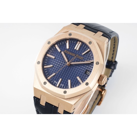 Audemars Piguet-Royal Oak 41mm 15510 RG/LE Blue/Stk APSF A4302 Super Clone