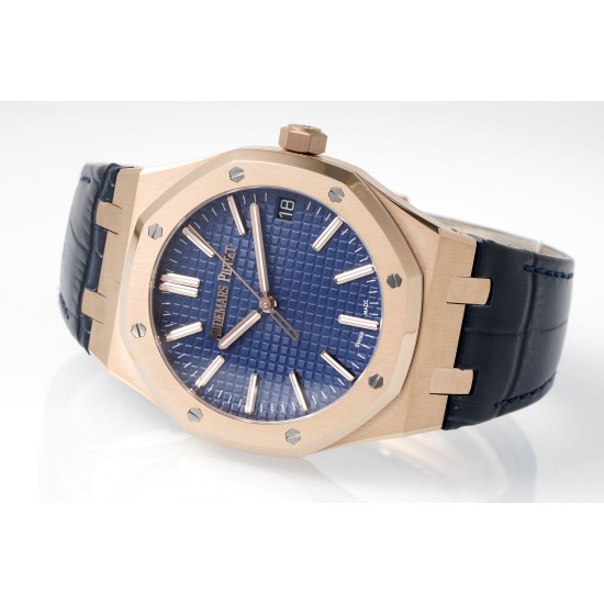 Audemars Piguet-Royal Oak 41mm 15510 RG/LE Blue/Stk APSF A4302 Super Clone