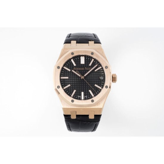 Audemars Piguet-Royal Oak 41mm 15510 RG/LE Black/Stk APSF A4302 Super Clone