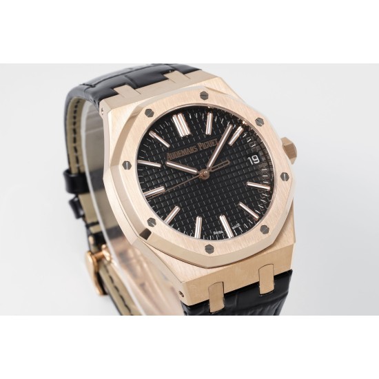 Audemars Piguet-Royal Oak 41mm 15510 RG/LE Black/Stk APSF A4302 Super Clone