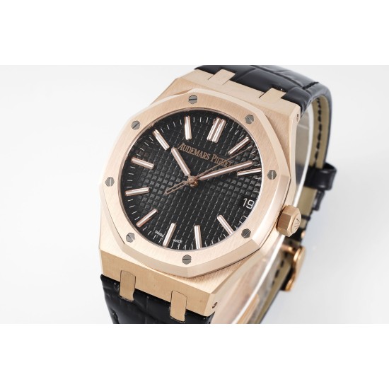 Audemars Piguet-Royal Oak 41mm 15510 RG/LE Black/Stk APSF A4302 Super Clone
