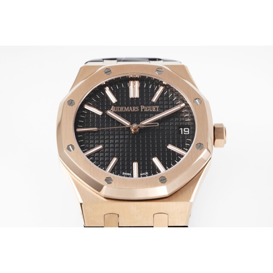 Audemars Piguet-Royal Oak 41mm 15510 RG/LE Black/Stk APSF A4302 Super Clone