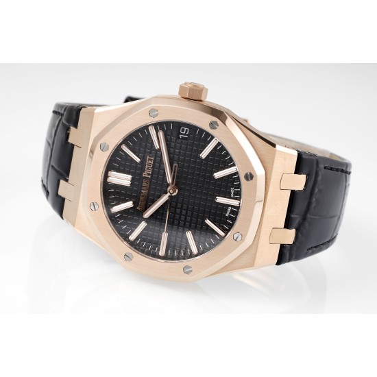 Audemars Piguet-Royal Oak 41mm 15510 RG/LE Black/Stk APSF A4302 Super Clone