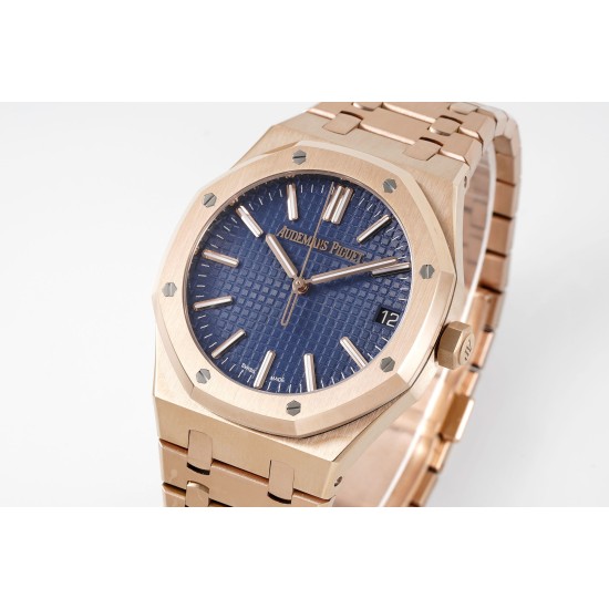 Audemars Piguet-Royal Oak 41mm 15510 RG/RG Blue/Stk APSF A4302 Super Clone