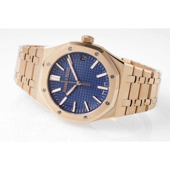 Audemars Piguet-Royal Oak 41mm 15510 RG/RG Blue/Stk APSF A4302 Super Clone