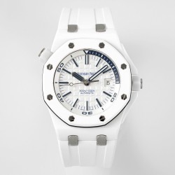 Audemars Piguet-Royal Oak Diver 15707 CER/RU White APSF SA3120 Super Clone