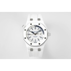 Audemars Piguet-Royal Oak Diver 15707 CER/RU White APSF SA3120 Super Clone