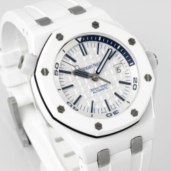 Audemars Piguet-Royal Oak Diver 15707 CER/RU White APSF SA3120 Super Clone