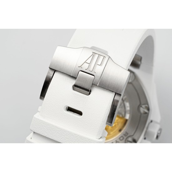 Audemars Piguet-Royal Oak Diver 15707 CER/RU White APSF SA3120 Super Clone