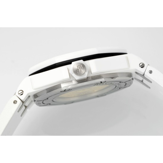 Audemars Piguet-Royal Oak Diver 15707 CER/RU White APSF SA3120 Super Clone